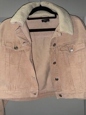Lunik Ladies Pink Corduroy Sherpa Jacket